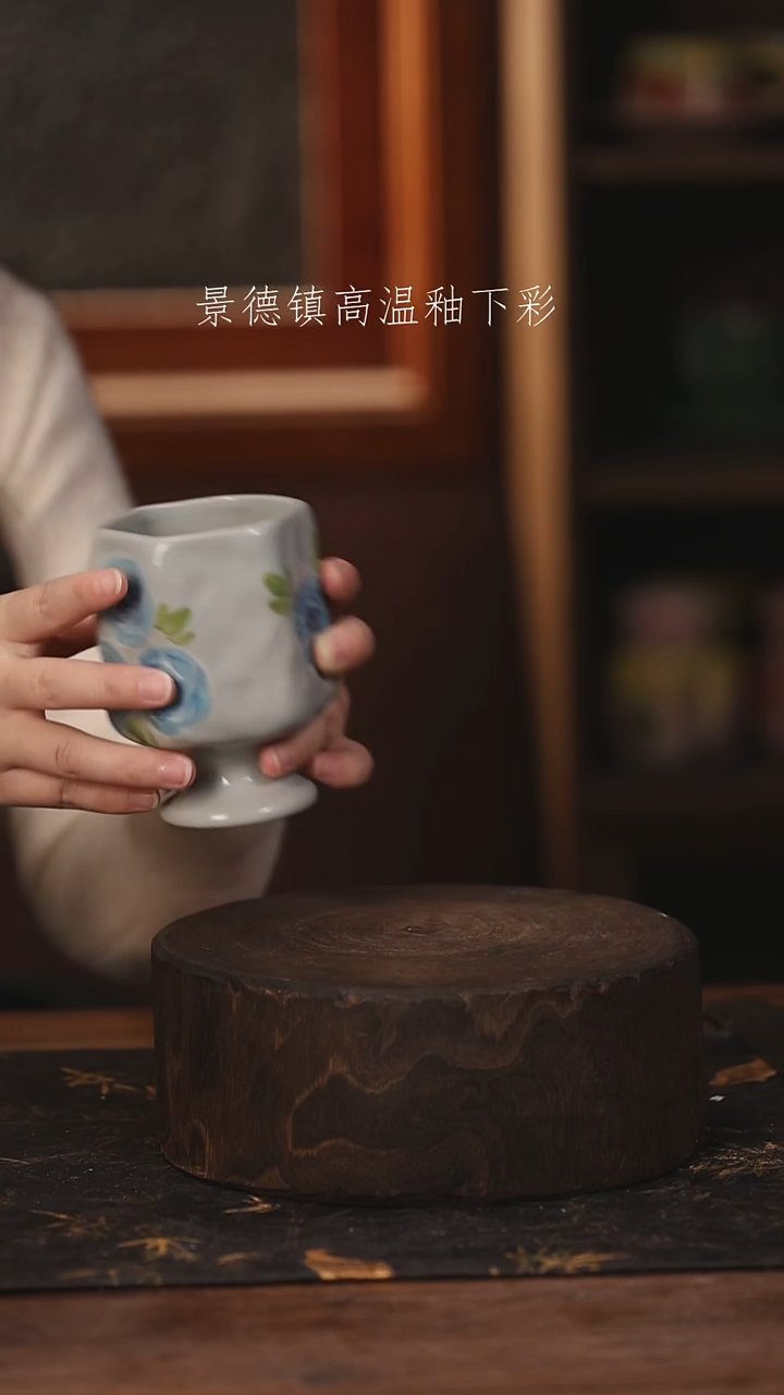 陶瓷景德镇高温釉下手绘陶瓷@L168@