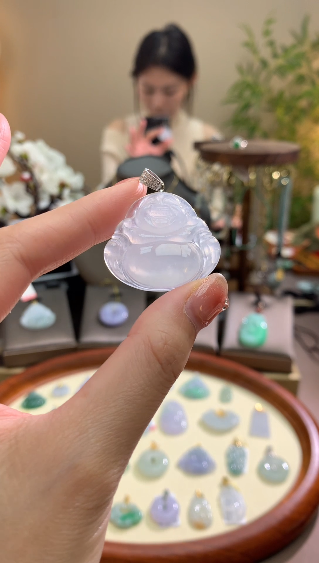 【闪购商品】翡翠颈饰18K金镶嵌佛公