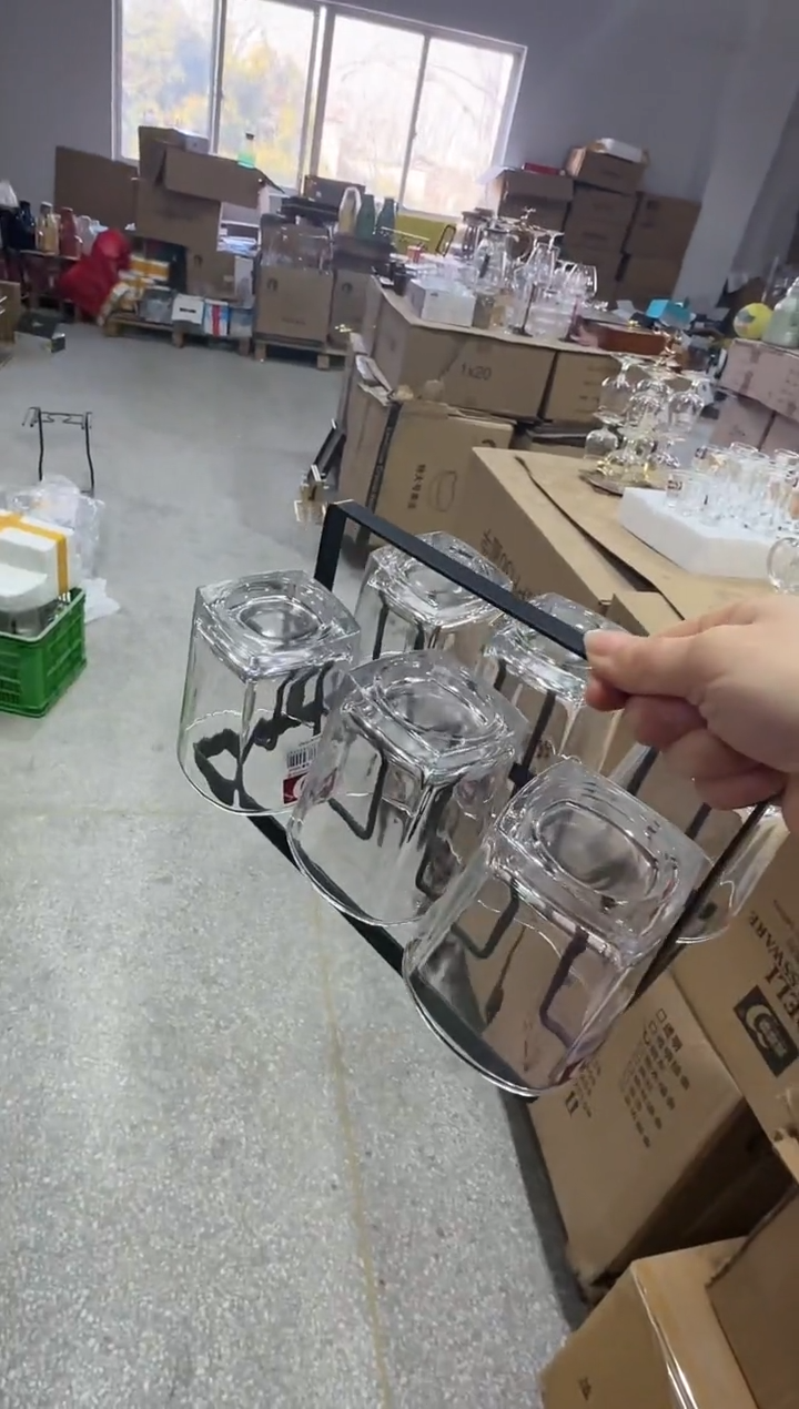 【闪购商品】玻璃无盖款直播闪购价六只价杯架