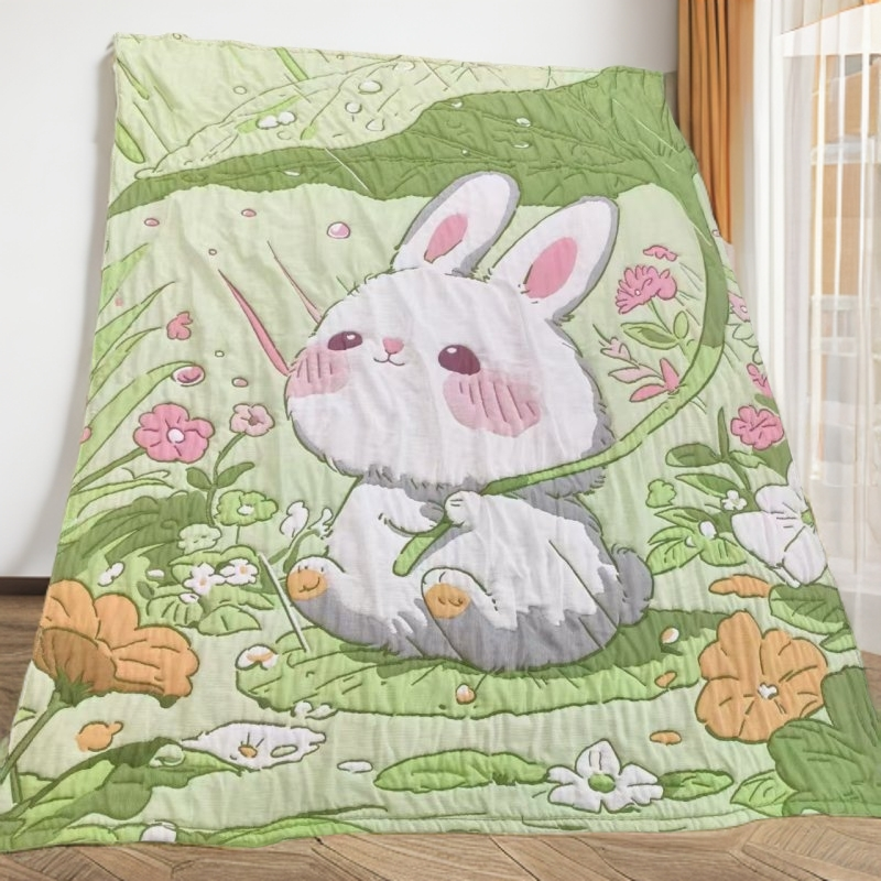 【荷叶兔】  150*200cm 单人全棉云朵棉舒适亲肤泡芙被