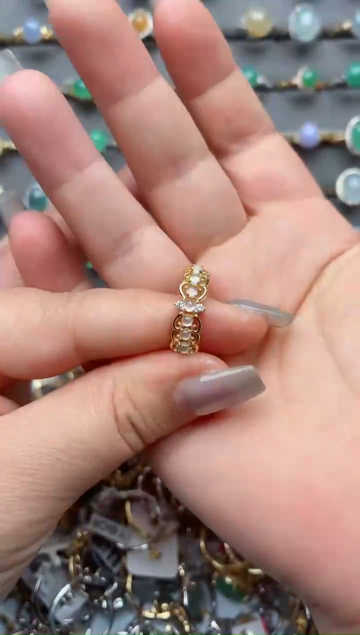 银S925镶嵌戒指翡翠.