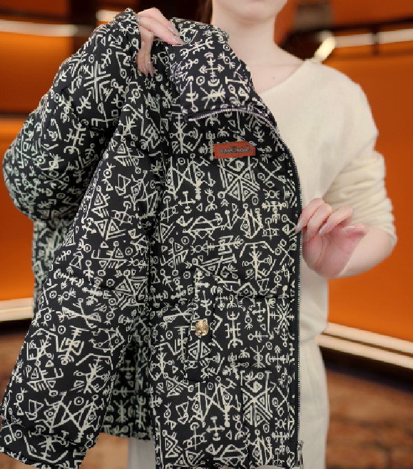 【甄选大朵鸭绒】2025贵气印花气质修身韵味减龄时尚女士羽绒服