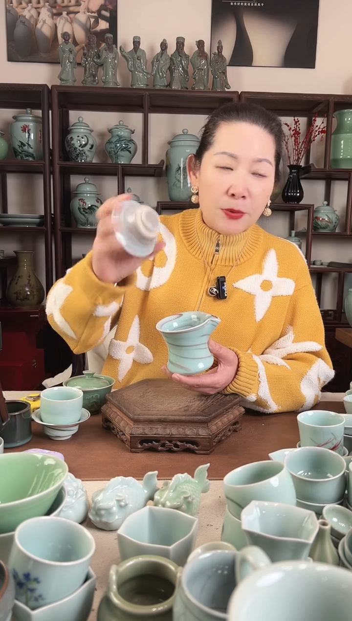 纯手工 绞胎 茶漏