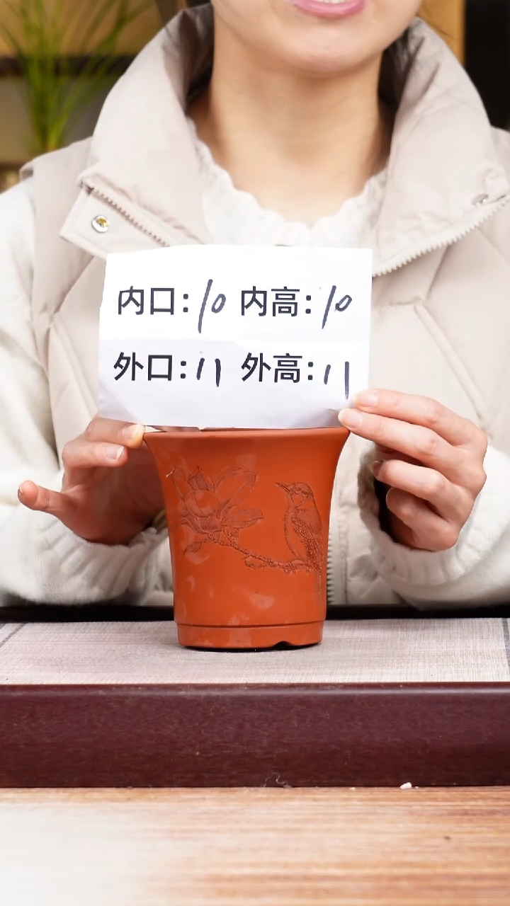 紫砂花盆新款清水泥玉兰小鸟迷你圆盆一只无托