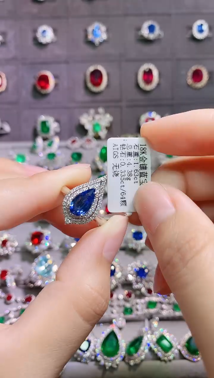 【闪购商品】蓝宝石18K金戒指18K金镶嵌1