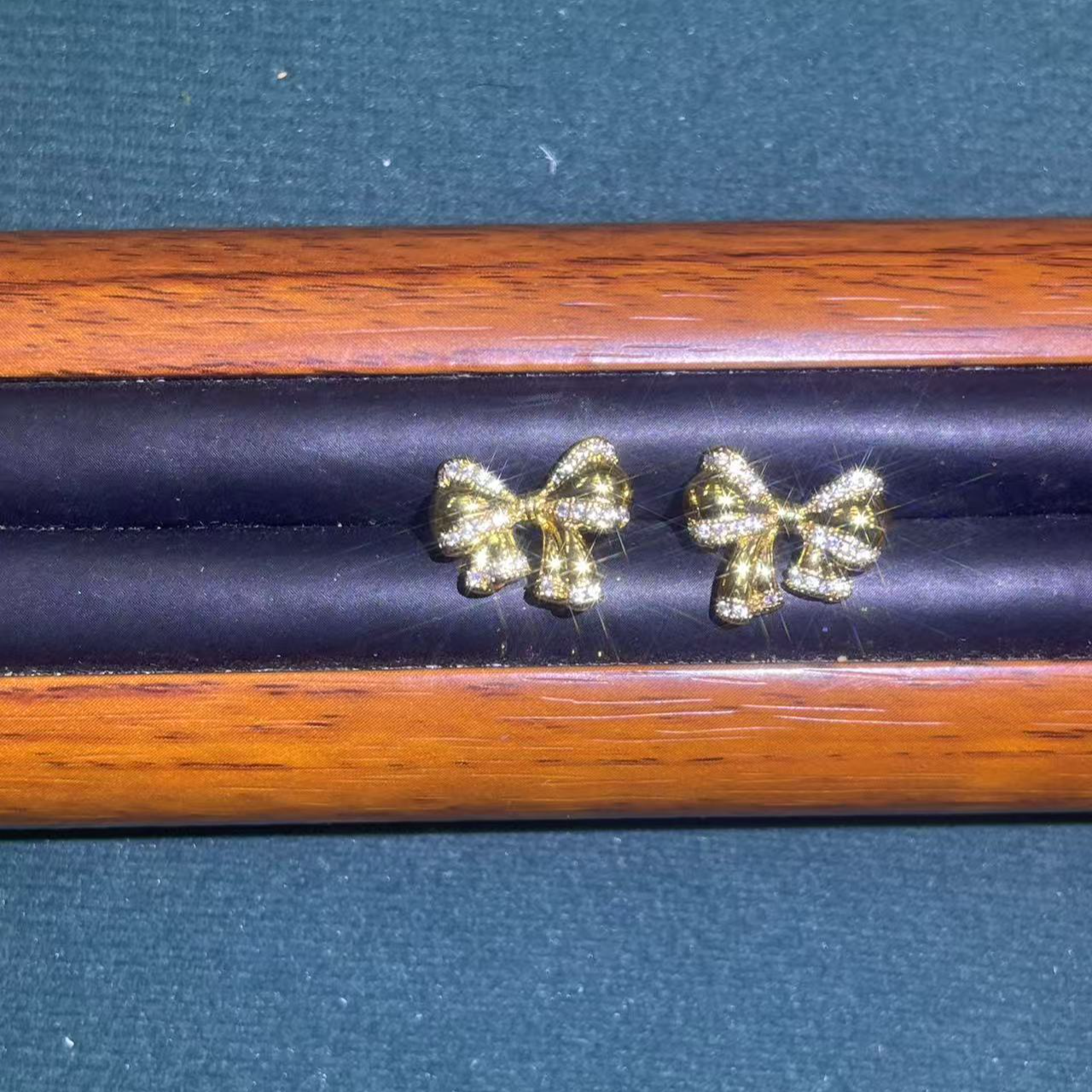 s9056黄色蝴蝶结耳钉多样性发货