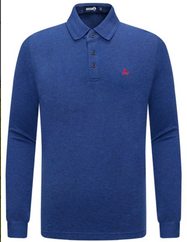 25男士时尚休闲百搭藏青色长袖翻领T恤1335022071