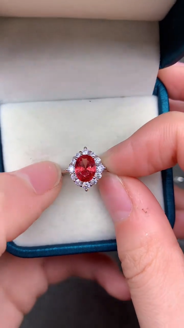 【闪购商品】彩色蓝宝石戒指银S925镶嵌····