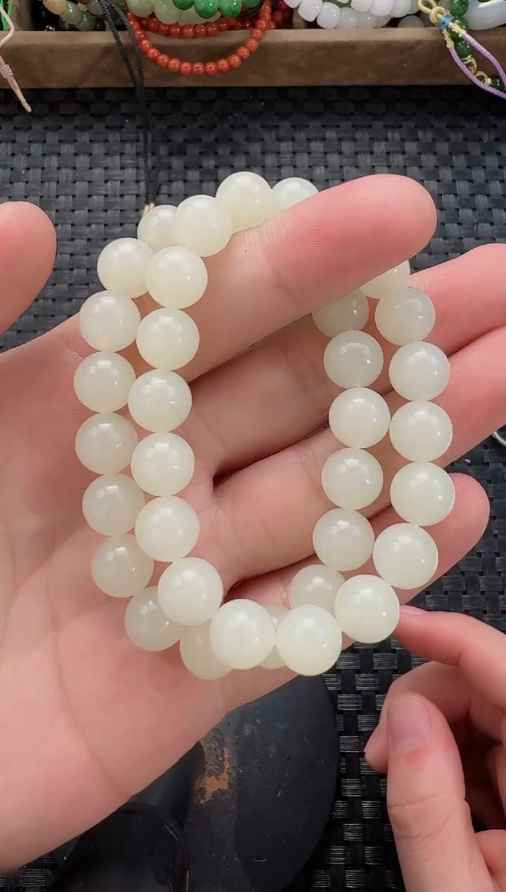 颈饰未镶嵌和田玉10mm手串（多样性发货拍一发一）