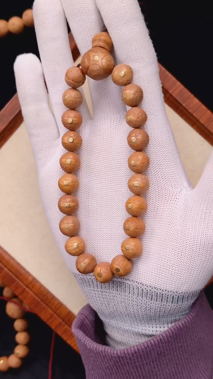 手串凤眼菩提11.5+mm尼泊尔凤眼单仓铜钉镶嵌同树原籽