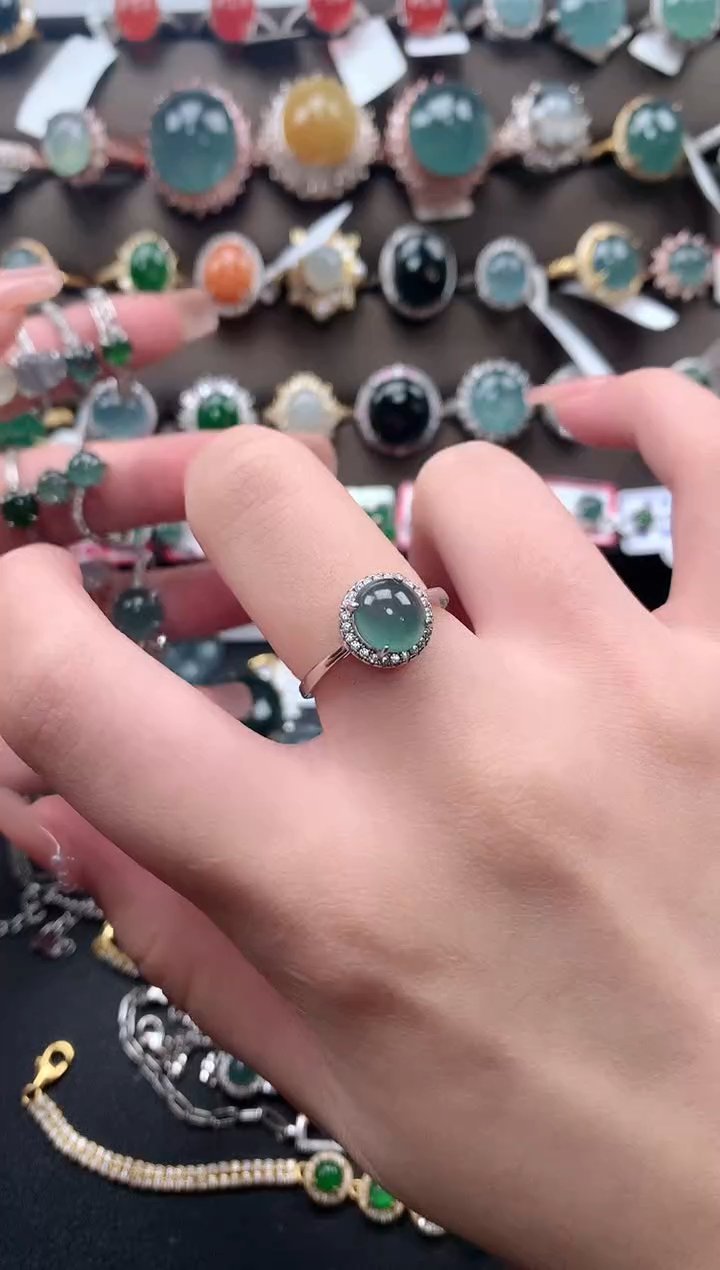 【闪购商品】翡翠戒指银S925镶嵌512412