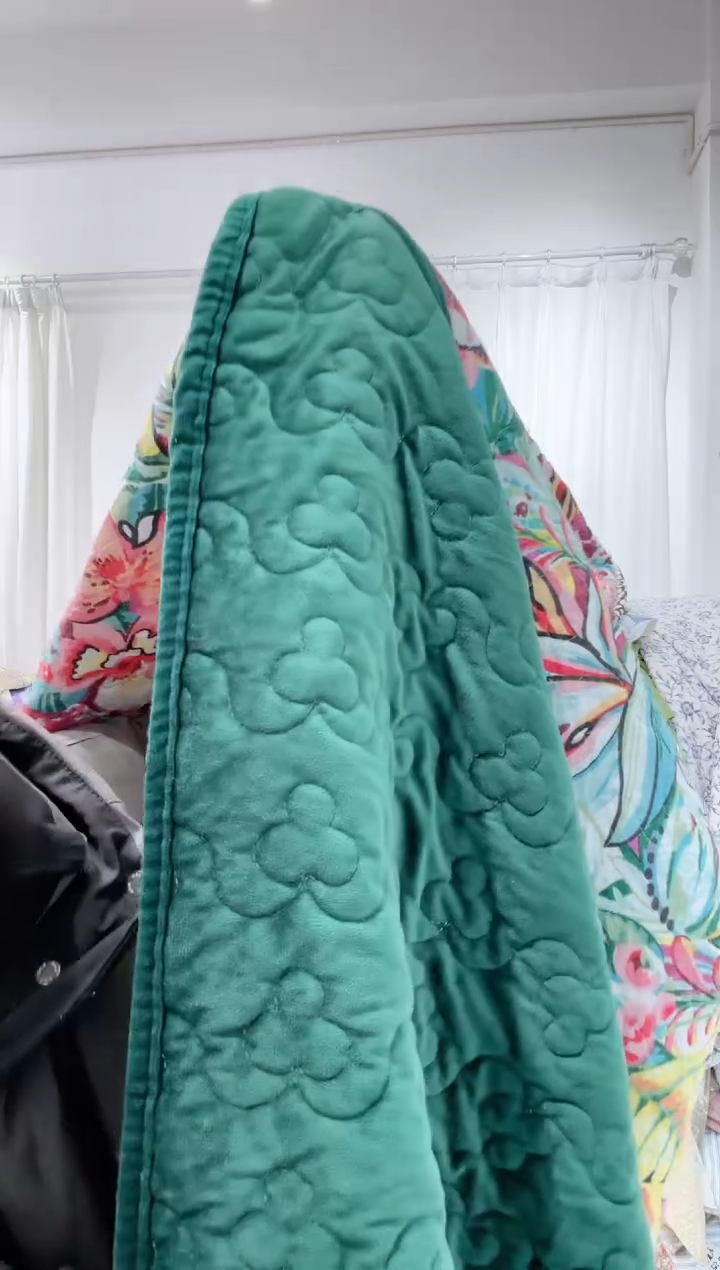 棉220*230纯棉绒床盖50号微瑕