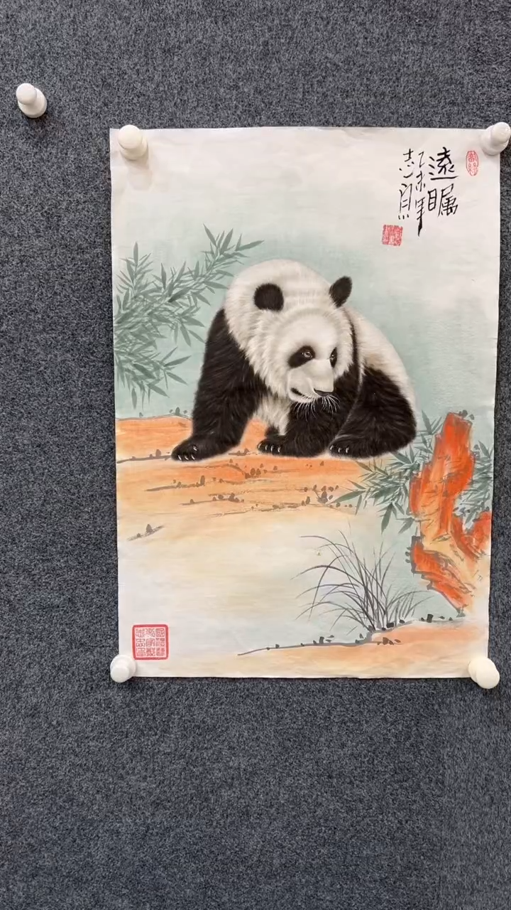 【闪购商品】国画2.15-郑志宗-四尺三开动物-55