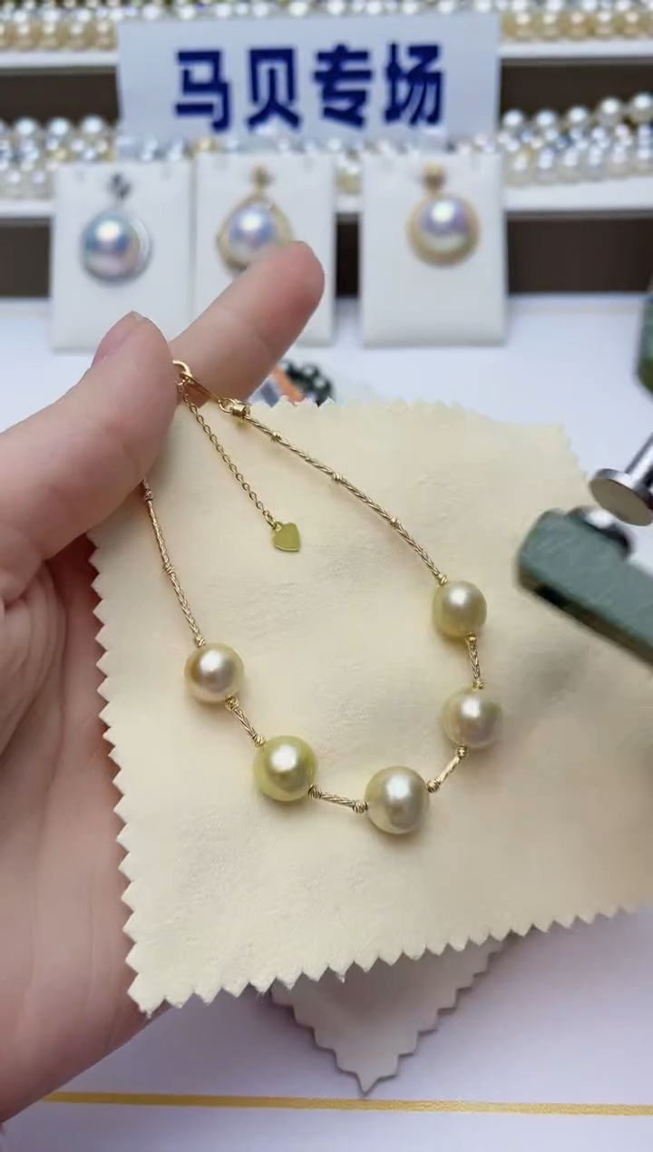 【闪购商品】海水珍珠手链银S925镶嵌A101