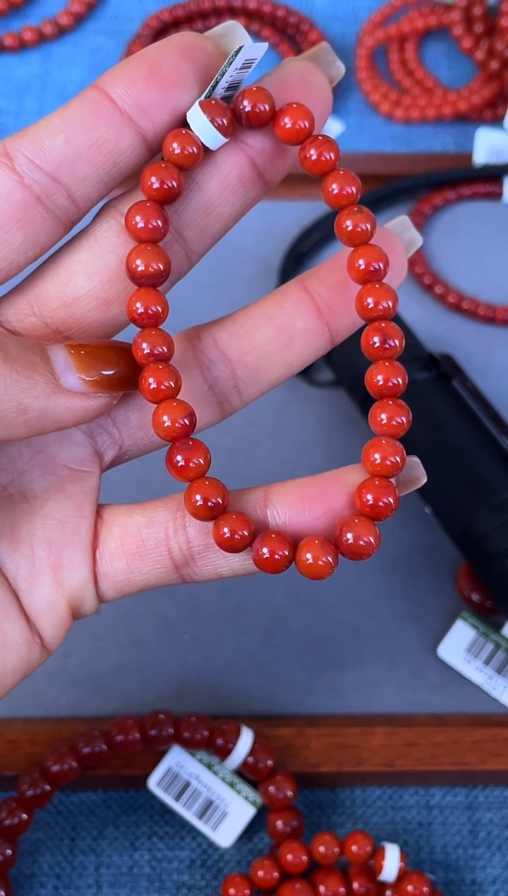 未镶嵌手串南红玛瑙N30凉山瓦西料原矿双锦单圈多样性发其一