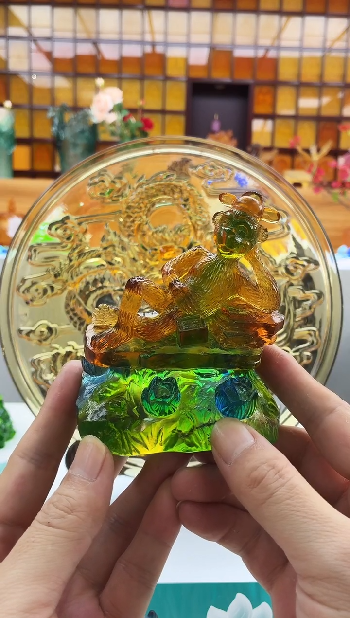 手工艺品琉璃用****3彩色大圣摆件