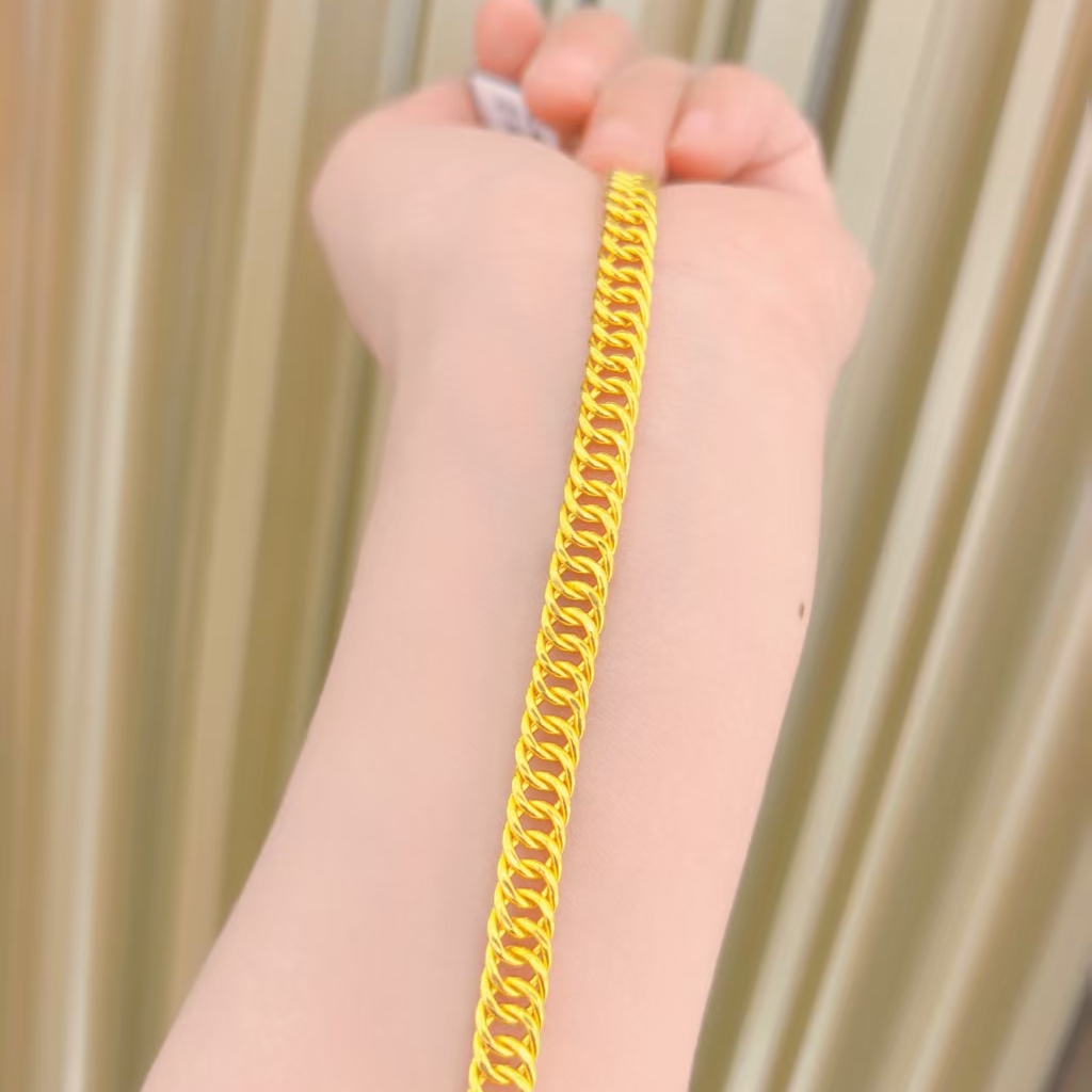 足金999中号马鞭链5G黄金手链精致时尚百搭黄金首饰黄金手链