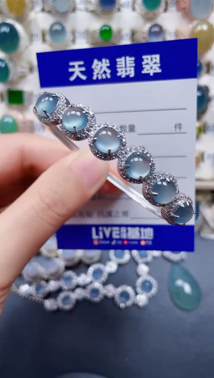 银S925镶嵌手镯翡翠182