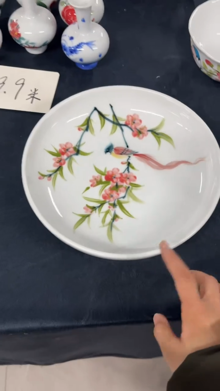 景德镇手绘釉中彩（食品级）10寸盘