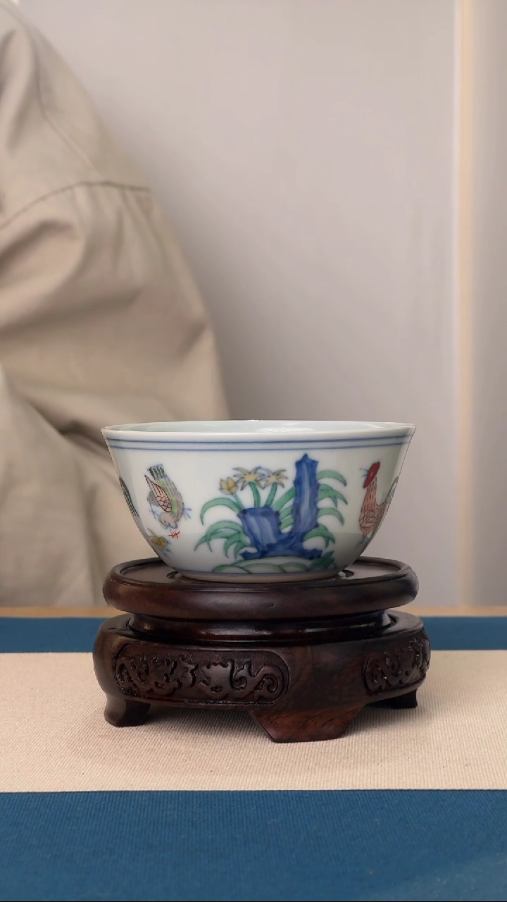 斗彩鸡缸杯主人杯