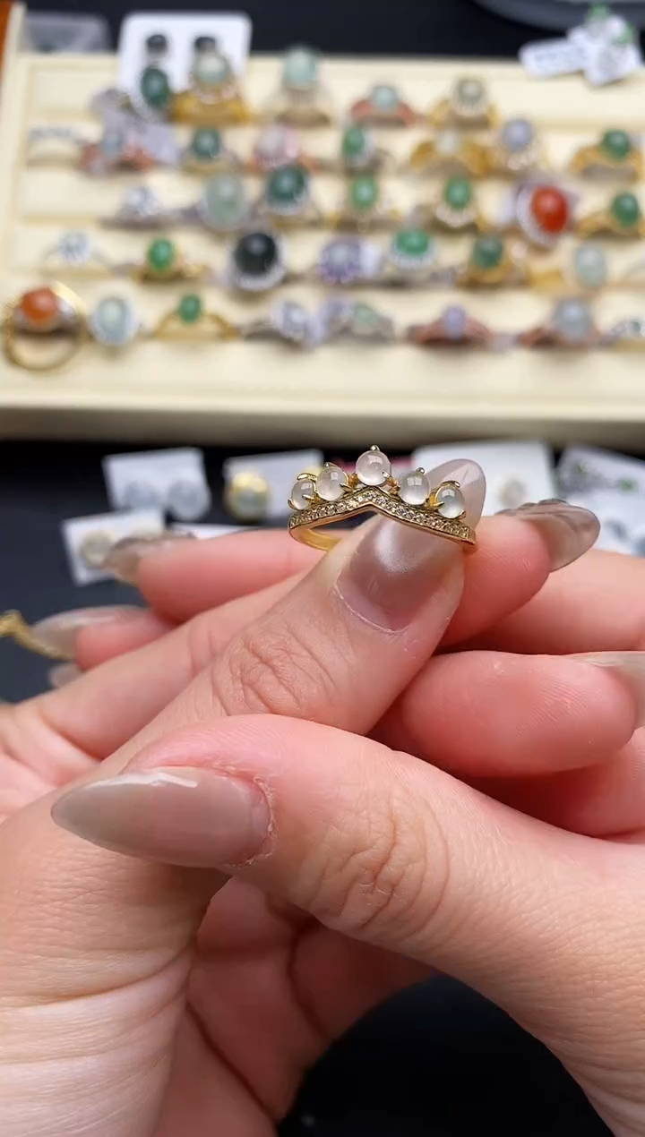 【闪购商品】翡翠戒指银S925镶嵌333333333+5