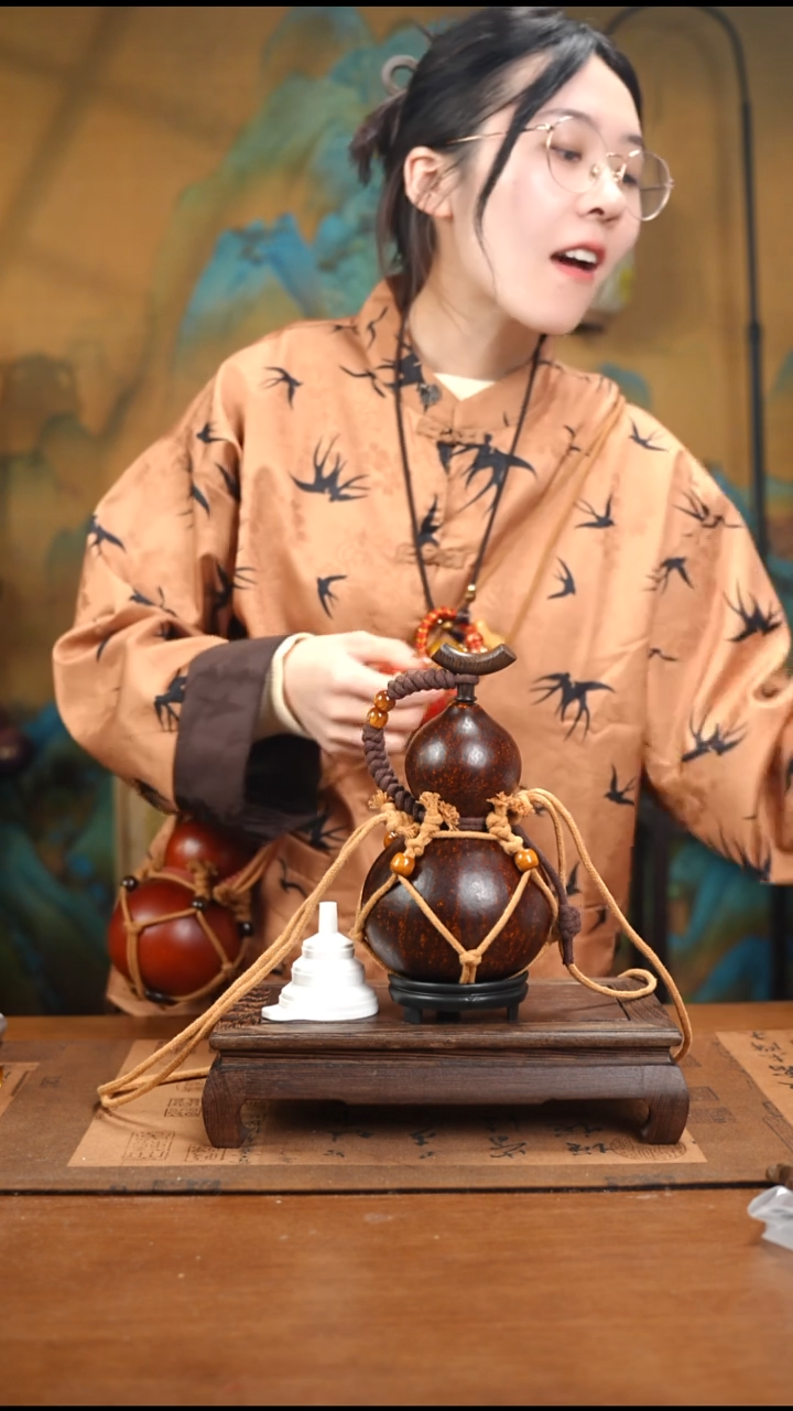 WJ002网兜款大漆酒葫芦（现货现发）