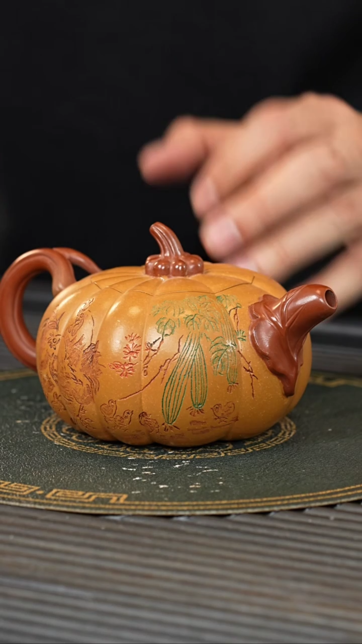 【闪购商品】紫砂茶壶XXW 双色工艺南瓜 340cc