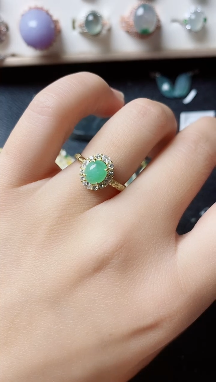 【闪购商品】翡翠戒指银S925镶嵌11111