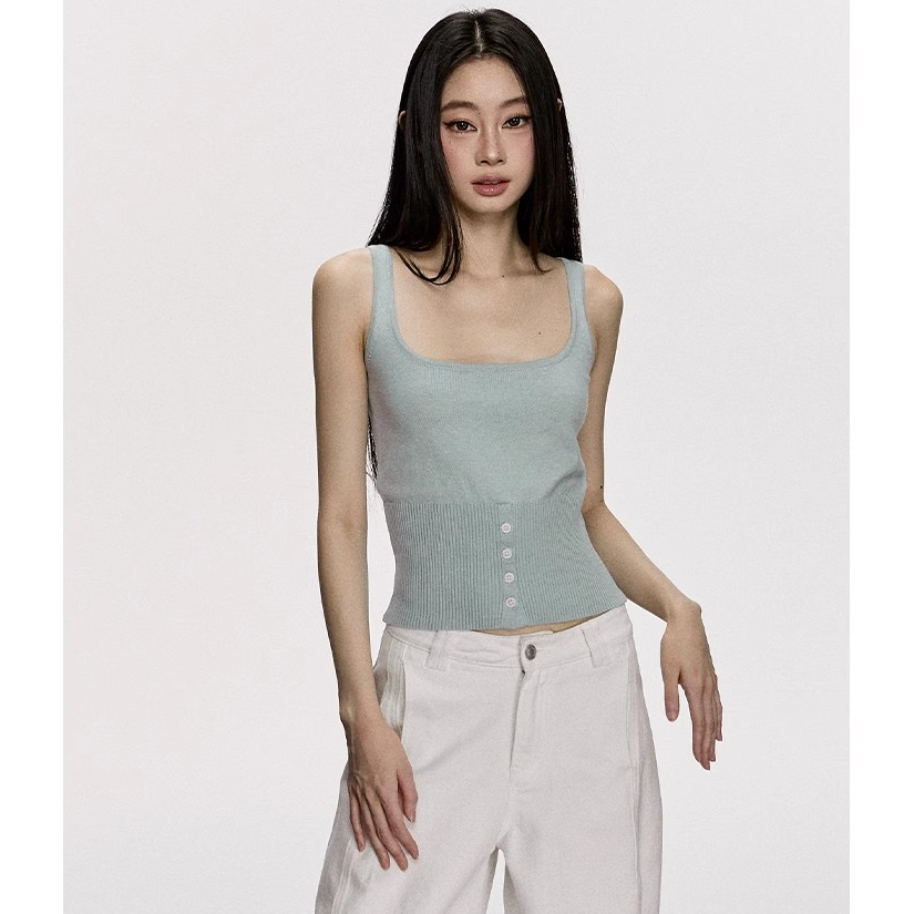 anna aneae针织背心吊带上衣女夏季清凉海边无袖修身辣妹内搭衣服