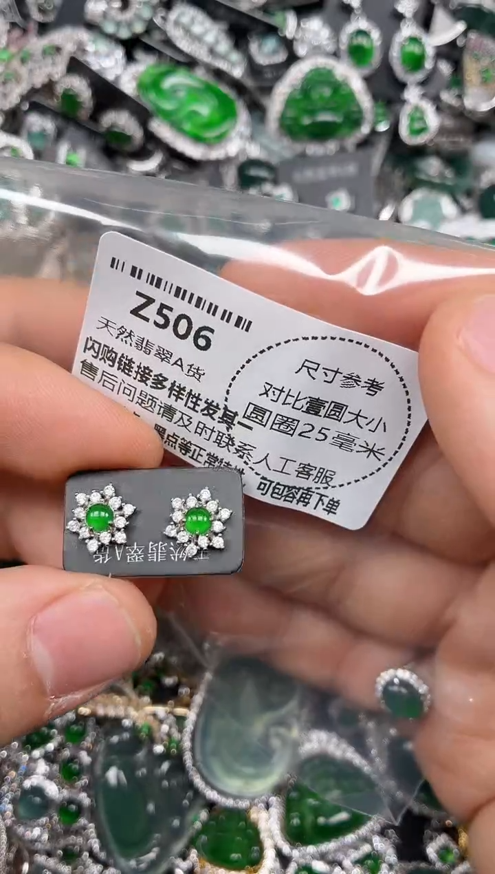 颈饰未镶嵌翡翠Z506耳钉