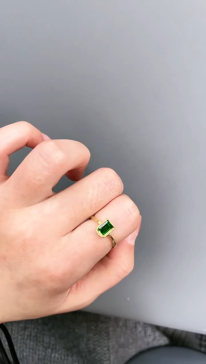 【闪购商品】透辉石戒指银S925镶嵌T-150