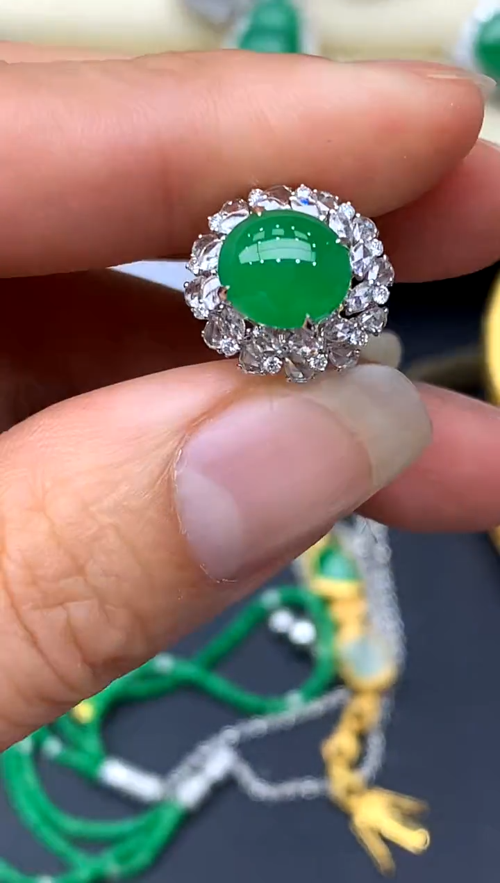 【闪购商品】翡翠戒指18K金镶嵌538-中国好珍宝