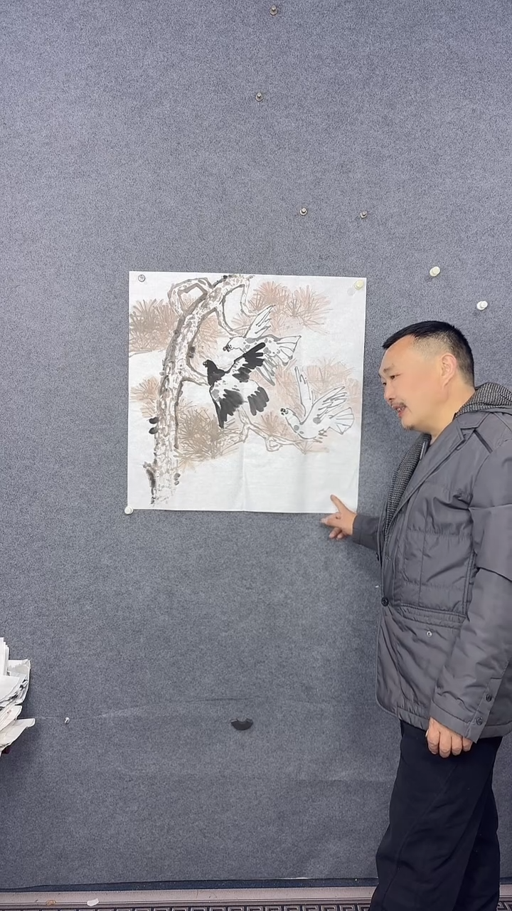 国画68*68吴铁成作品