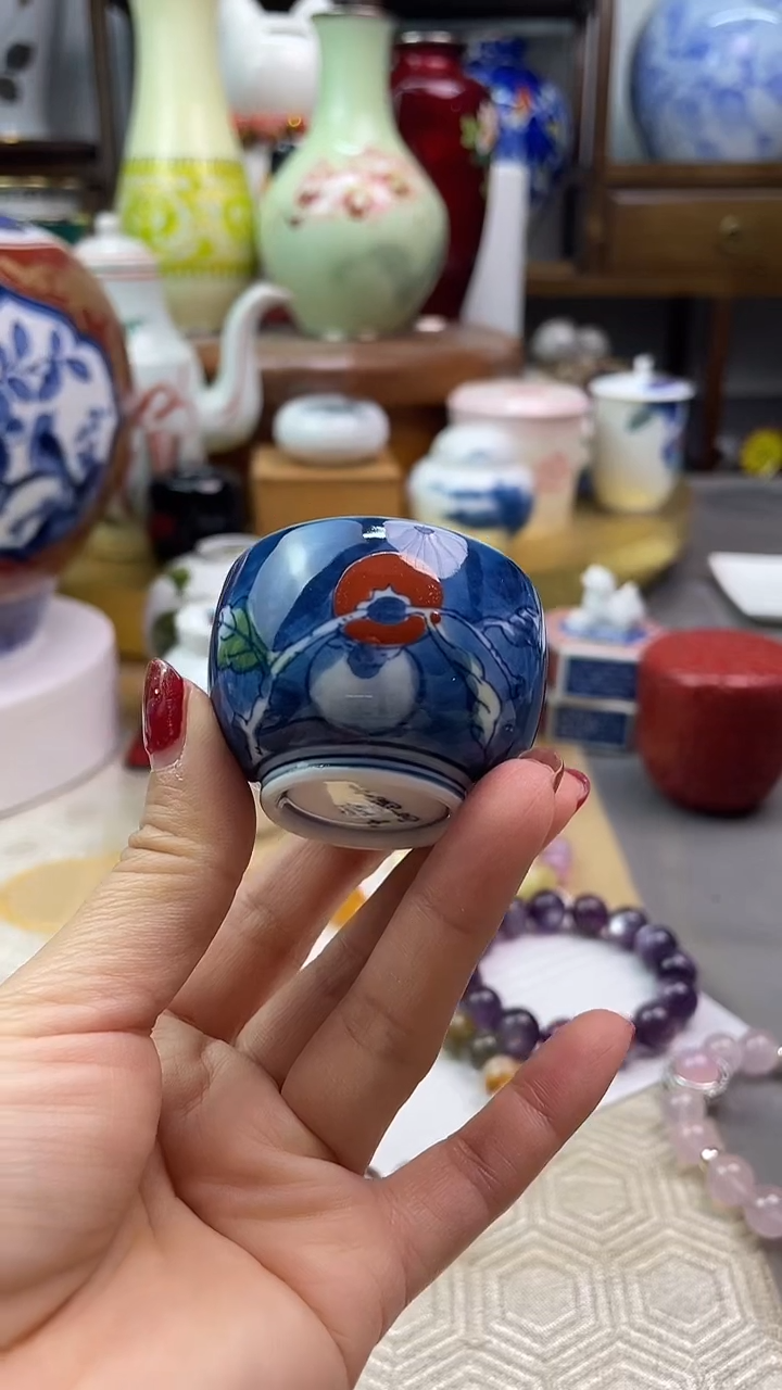 【闪购商品】盘色锅岛柿子茶杯