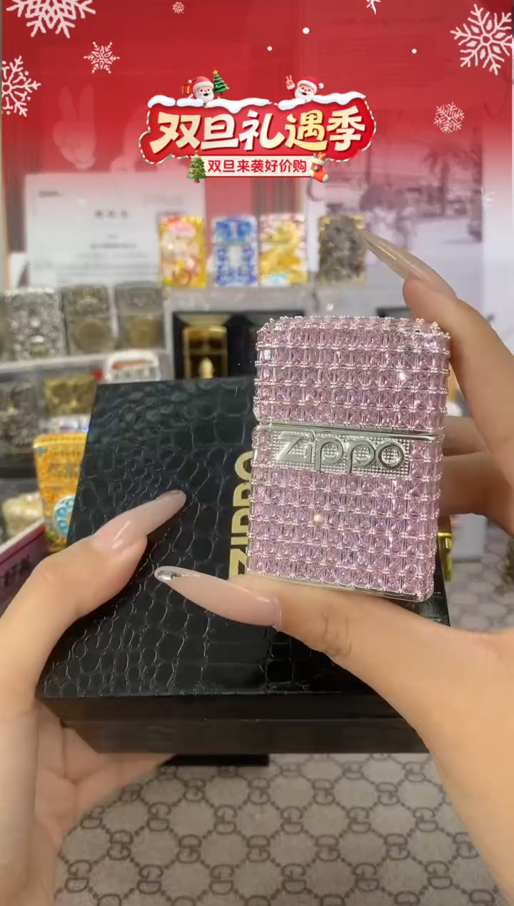 镜面粉钻星辰zippo