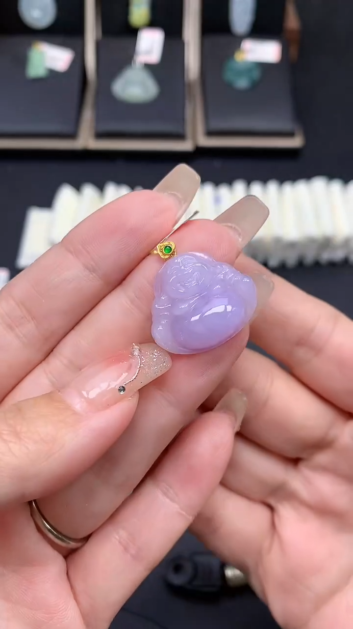 【闪购商品】翡翠吊坠(不含链)18K金镶嵌MS141758