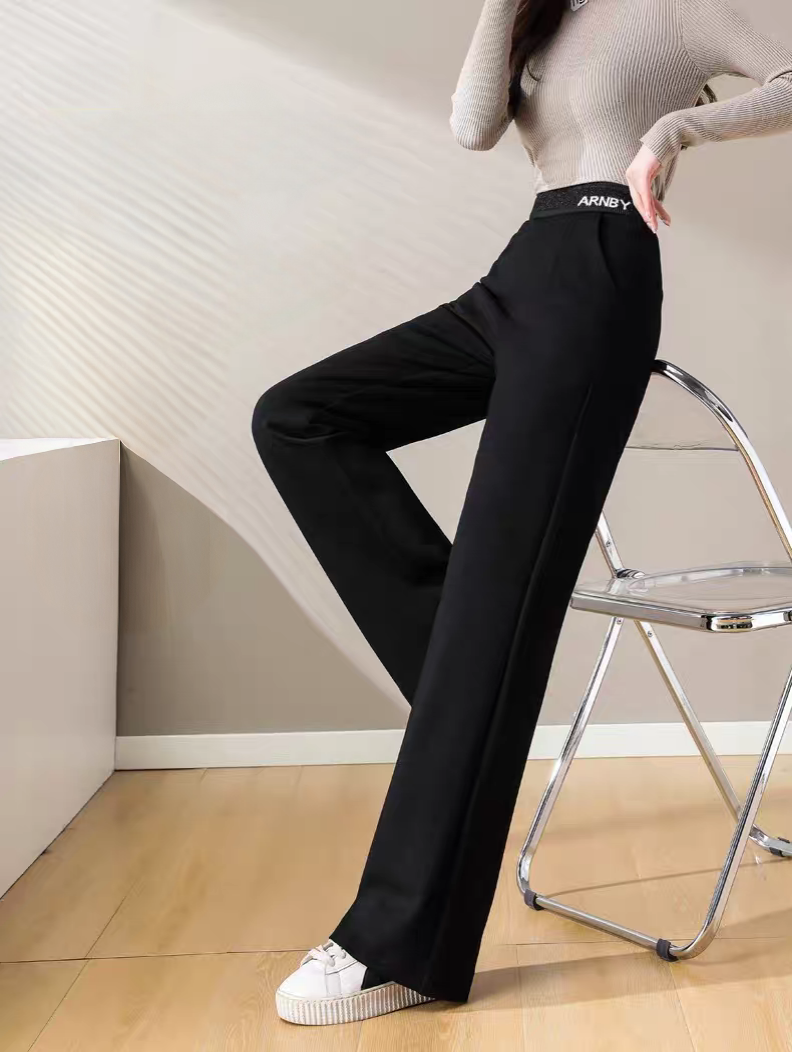 冬季宽松加厚保暖直筒外穿长裤时尚高腰裤子显瘦