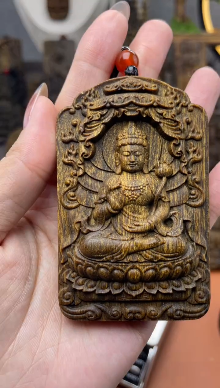 木木雕款芽庄 十二生肖（马）守护 大势至8cm送养香瓶 