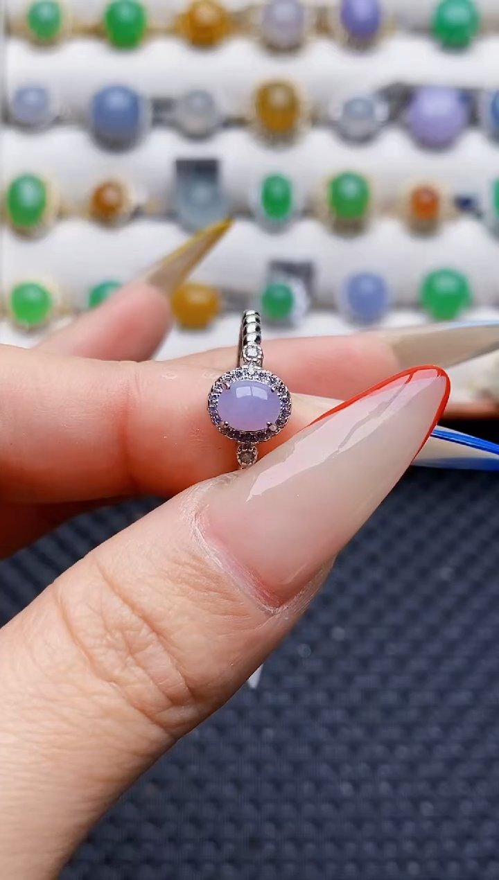 银S925镶嵌戒指翡翠2096