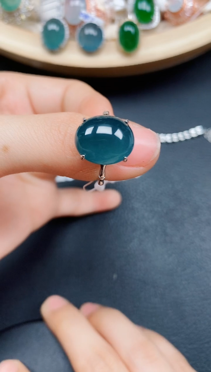 【闪购商品】翡翠戒指银S925镶嵌翡翠