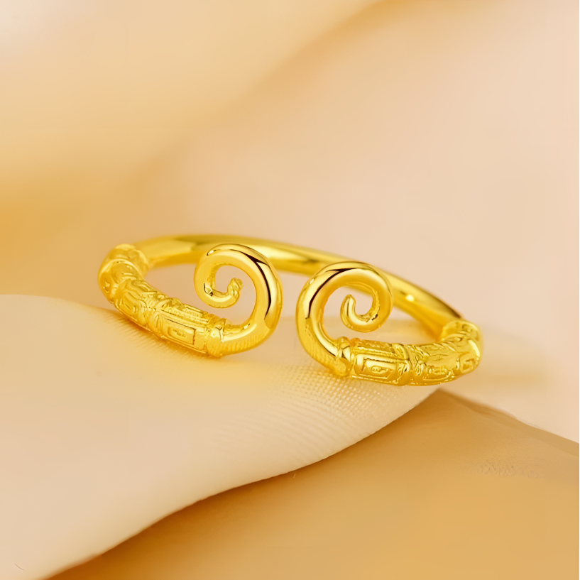 铜合金戒指 个性复古时尚款浮雕紧箍咒戒指情侣对戒活口可调节ins