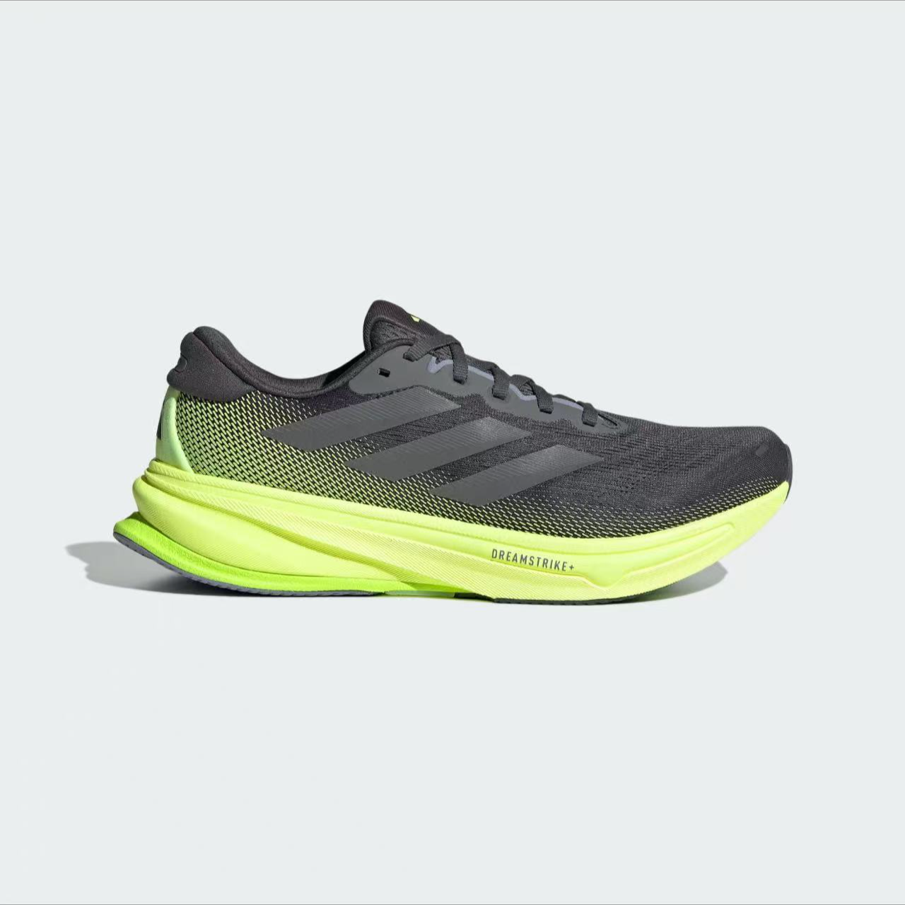 adidas/阿迪达斯舒适缓震透气低帮休闲跑步鞋男款黑绿色JS4263