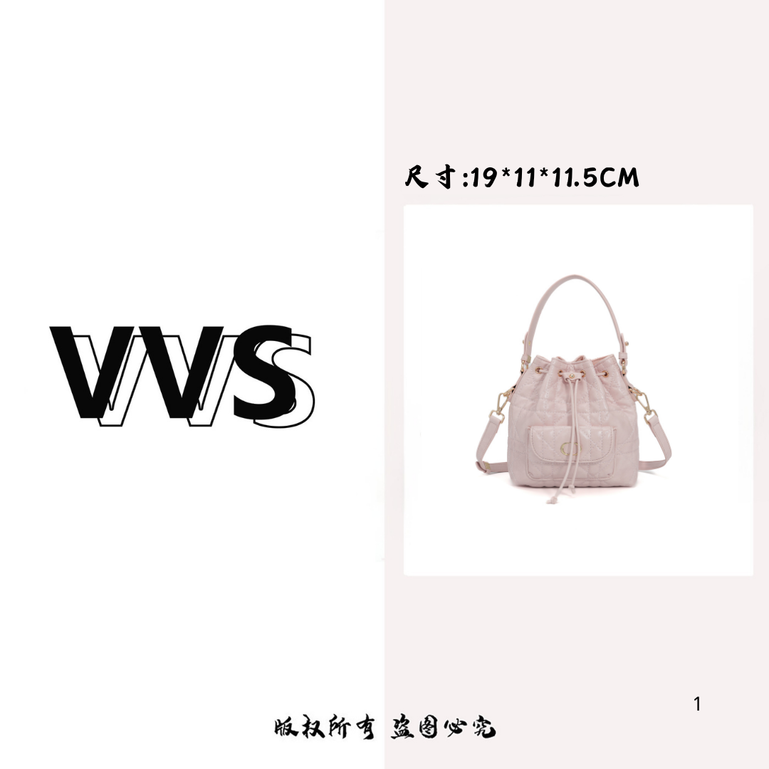 【VV专属】2025新款慵懒通勤单肩斜挎包高级感手提水桶包MO-82569粉