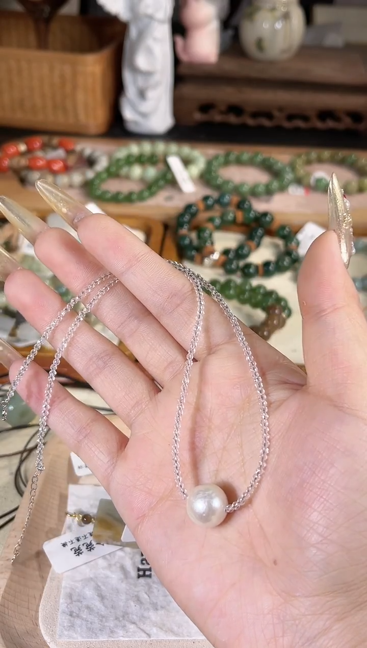 项链银S925镶嵌淡水珍珠多样性发其一孤品默认微瑕