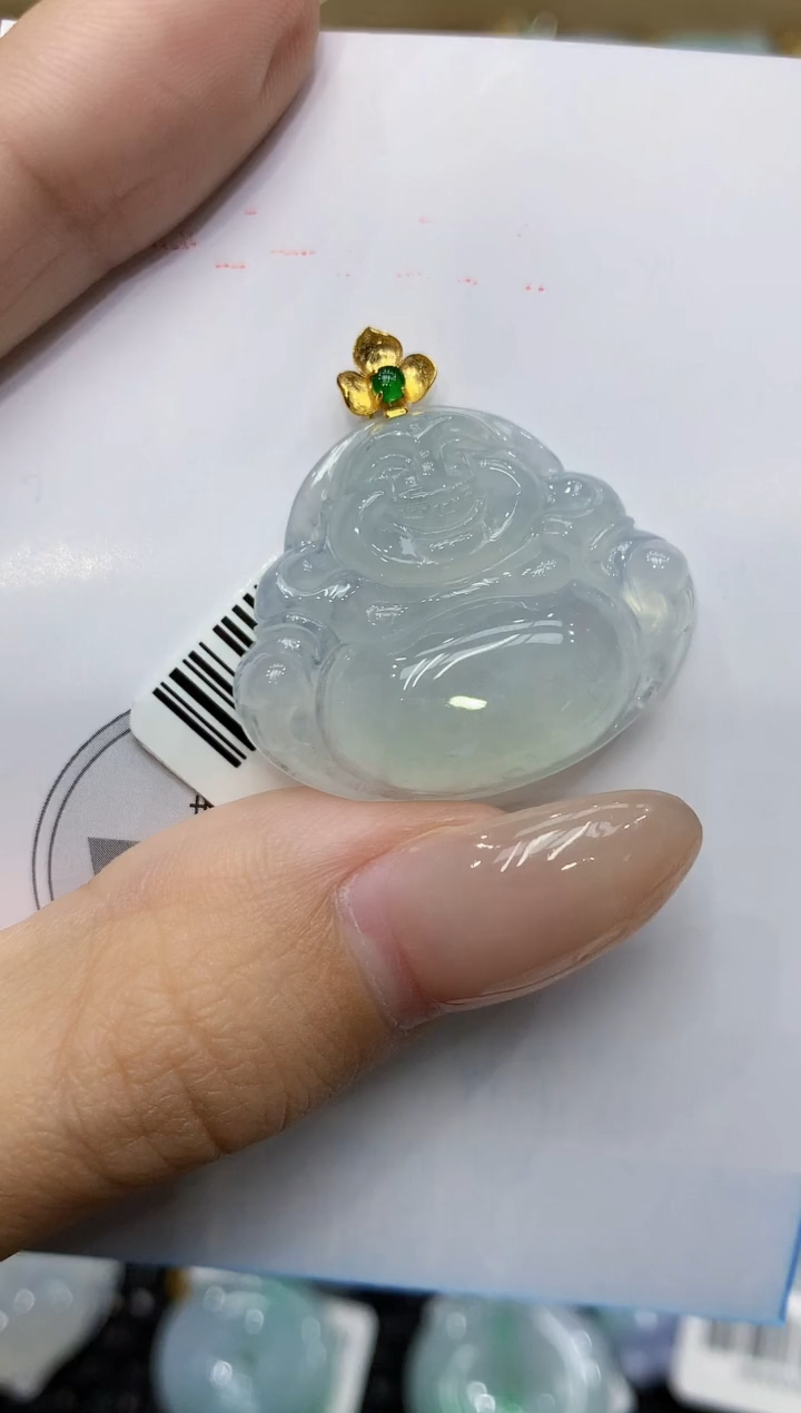 翡翠18K金镶嵌颈饰111111111111