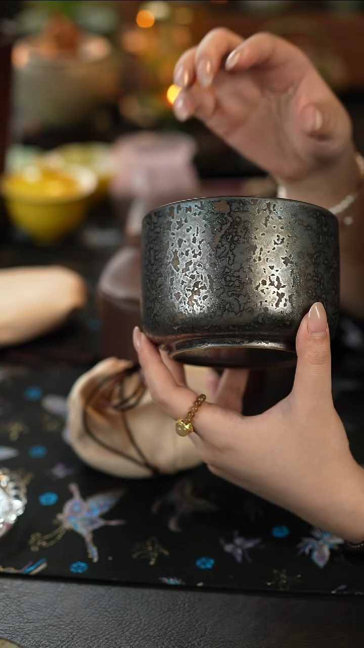 摆件陶（阿萌茶事）铁锈釉-建水