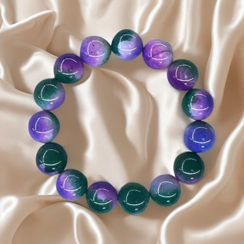 【孟总甄选】正品-万物百草丹高端紫绿青因子14mm手串