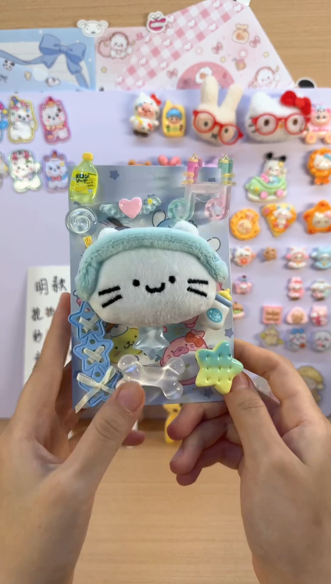 蓝色耳机小猫鞋花