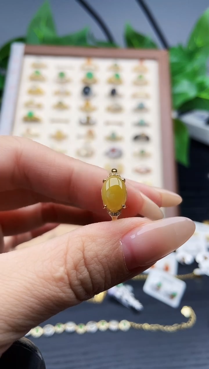 银S925镶嵌戒指翡翠12