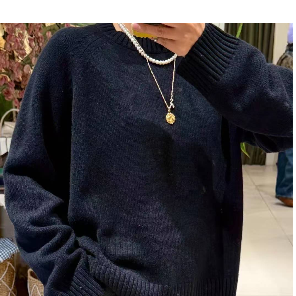 chalan 冬款净版羊毛羊绒圆领毛衣H25D0179